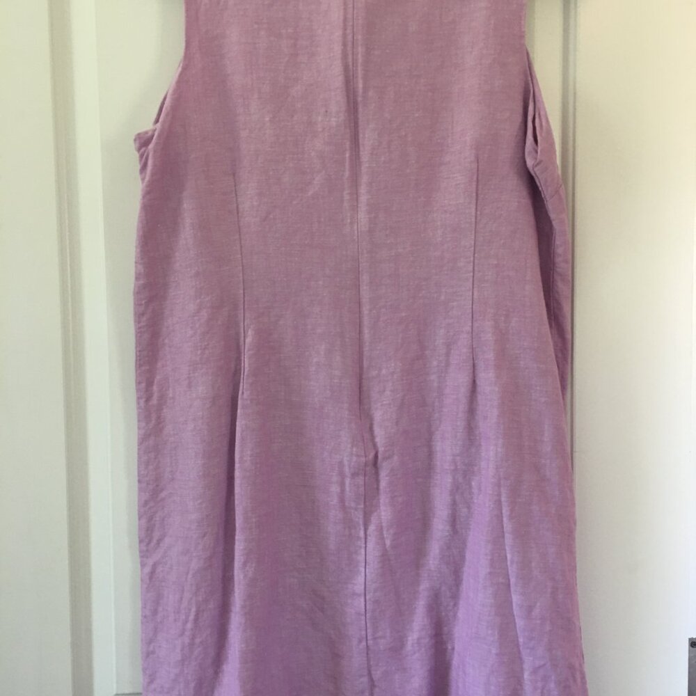 Talbots Lavender with White Embroidery Sleeveless Dress Knee Length 16 Petite - Picture 8 of 8